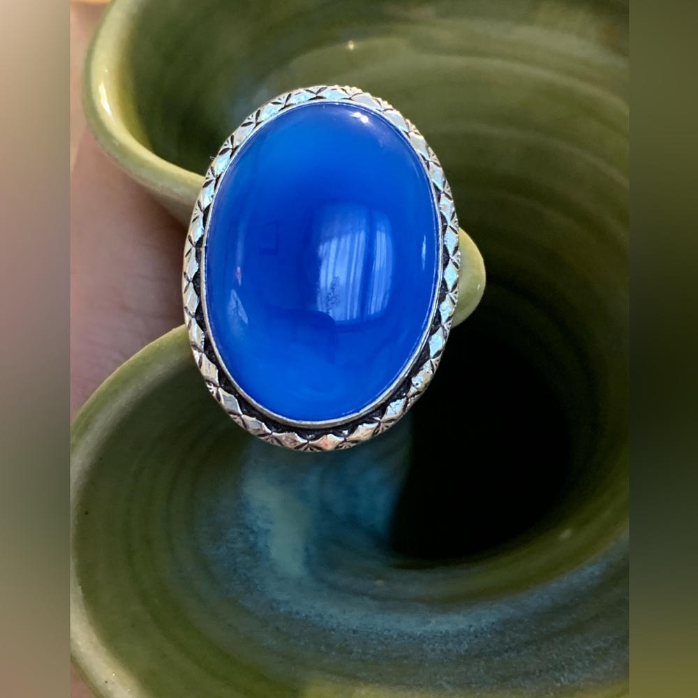 Stunning Genuine Cobalt Gemstone ring! Size 8.25z